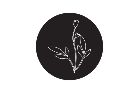 Botany Flowers White Line Style Graphics Freebies
