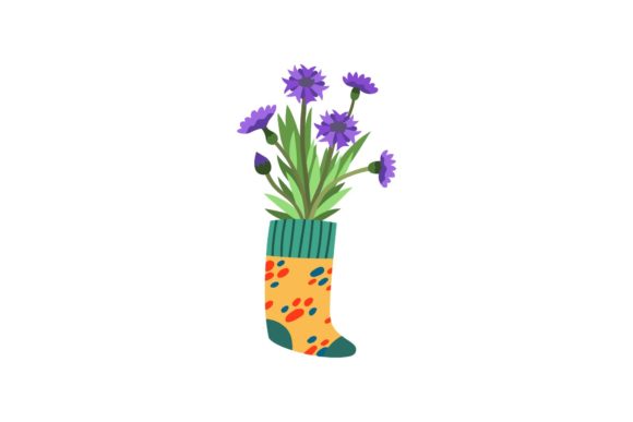Christmas, Socks with Flowers Graphics and Illustrations Review