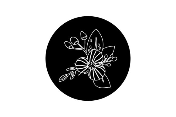 Flora Flowers Art White Line Style Graphics for Freebies