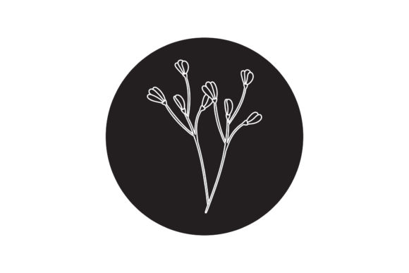 Flowers Botany Icon White Line Style Graphics Freebies Review