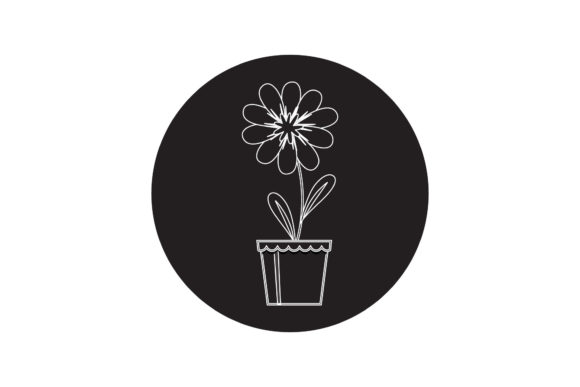 Flowers Flora White Line Style Graphics for Freebies