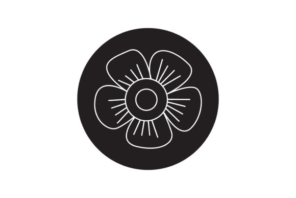 Flowers Icon Colorful White Line Style Graphics Freebies