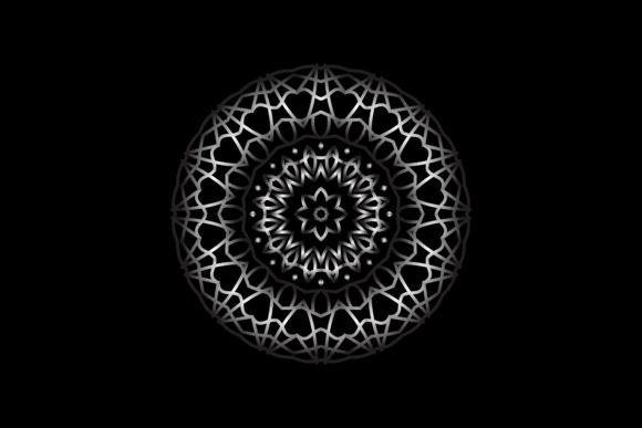 Flowers Mandala Silver Gradient Graphics Freebies Review