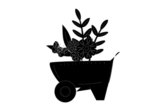 Flowers with Stroller Silhouette: A Review for Graphics and Illustrations