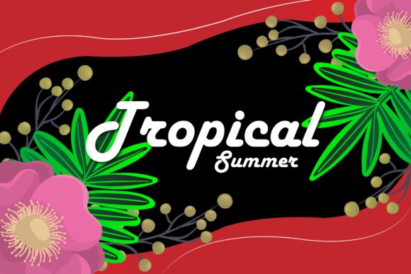 Frame Flowers Tropical Summer Graphics for Bold Illustrations