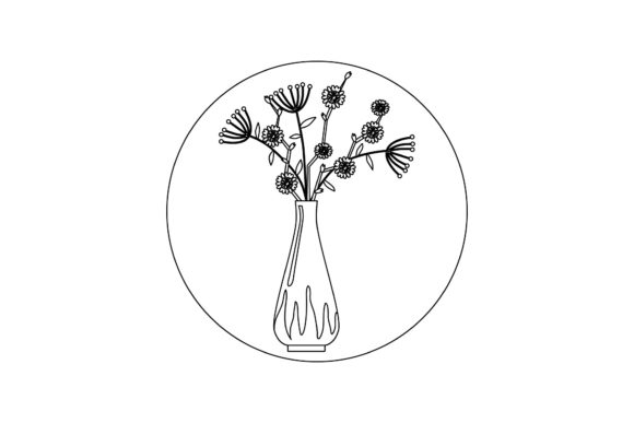 Icon Vector Flowers Line Style Graphics Freebies