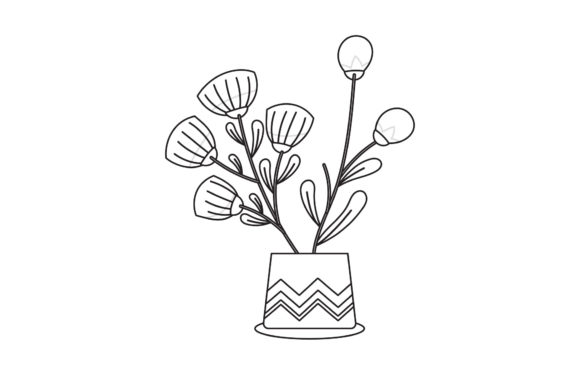 The Flowers with Pot Line Style Graphics and Freebies Review