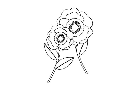 Two Flowers Icon Vector Line Style Review